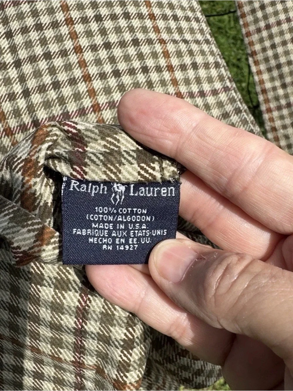 2 Vintage Ralph Lauren Churchill Tattersall King Pillowcases Brown Plaid Cotton